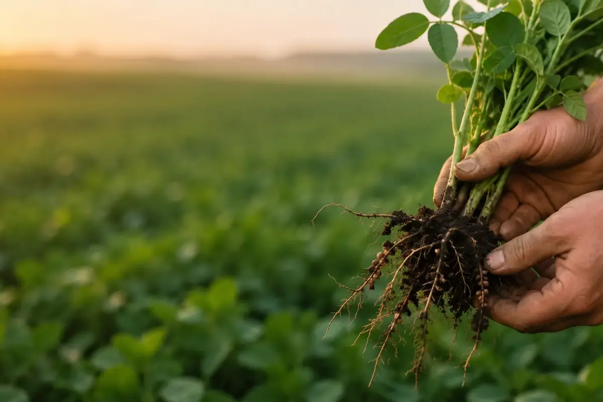 Avaliação de plantas e raízes em uma lavoura